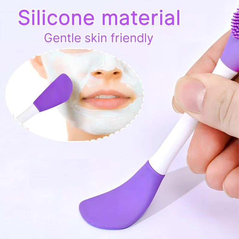Gezicht Borstel | Applicator Dubbel  Kwast & Scrub