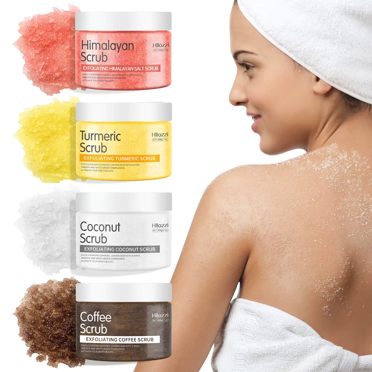 Hllozzi |Himalaya Zout Body Scrub Exfoliërende Diepe Reiniging Kurkuma
