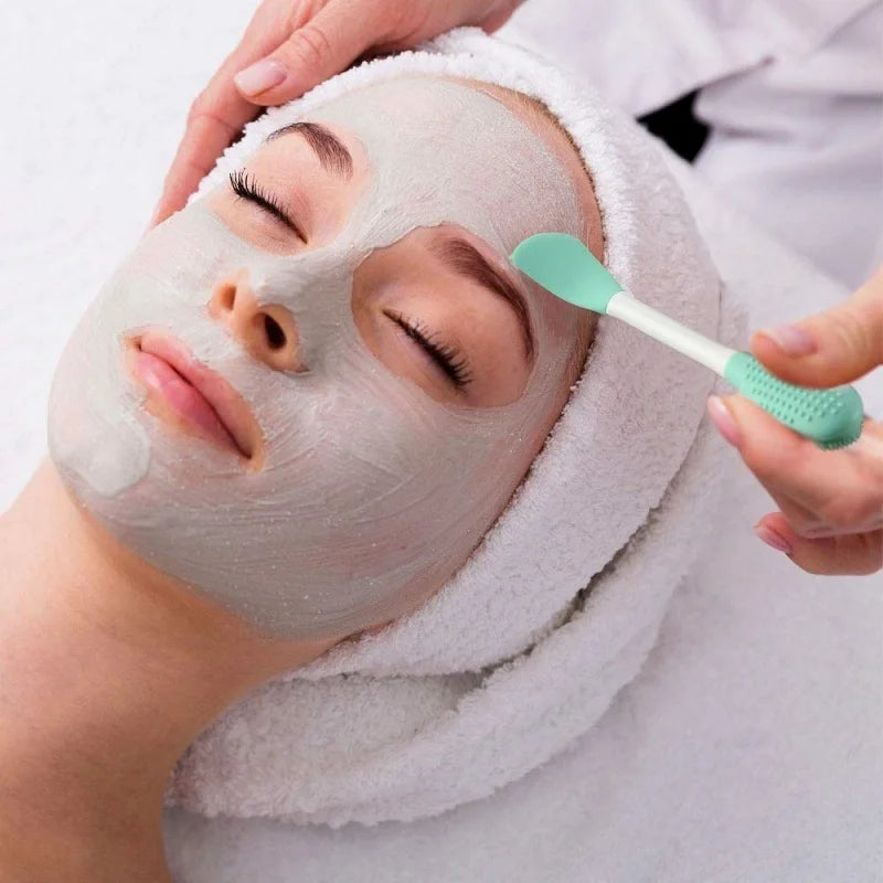 Gezicht Borstel | Applicator Dubbel  Kwast & Scrub