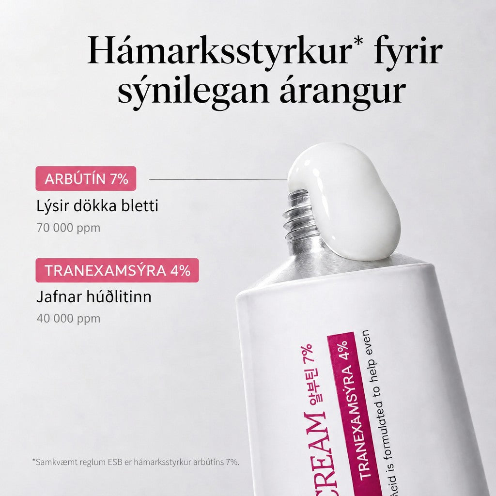 Arbútín 7% + tranexamsýra 4% – hámarksstyrkur